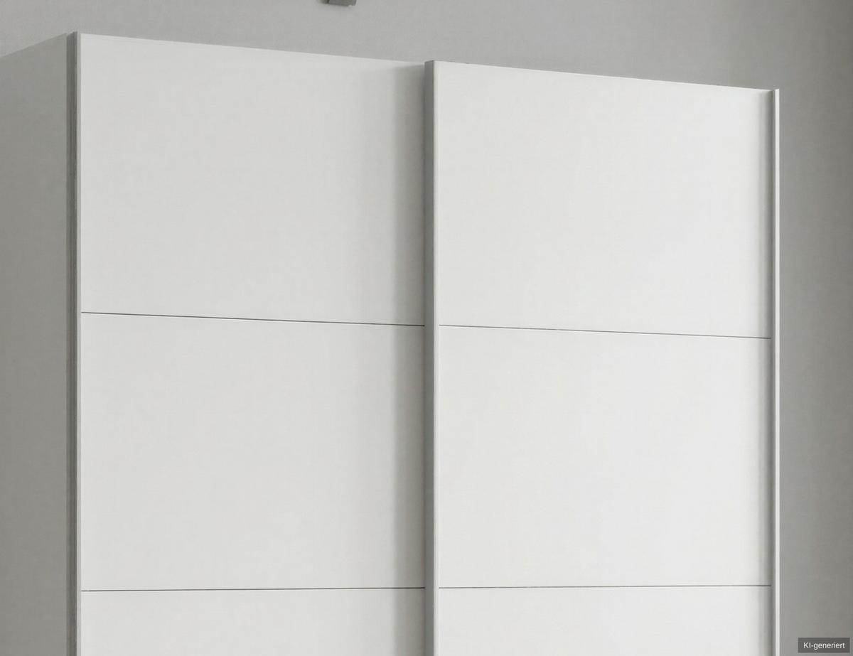 SCHWEBETÜRENSCHRANK 2-türig B135/H198/T65 cm, Kleiderschrank in Weiß mit sichtbaren Schubkästen / 22660 - Alufarben/Weiß, Holz/Holzwerkstoff (135/198/65cm) - luma-home