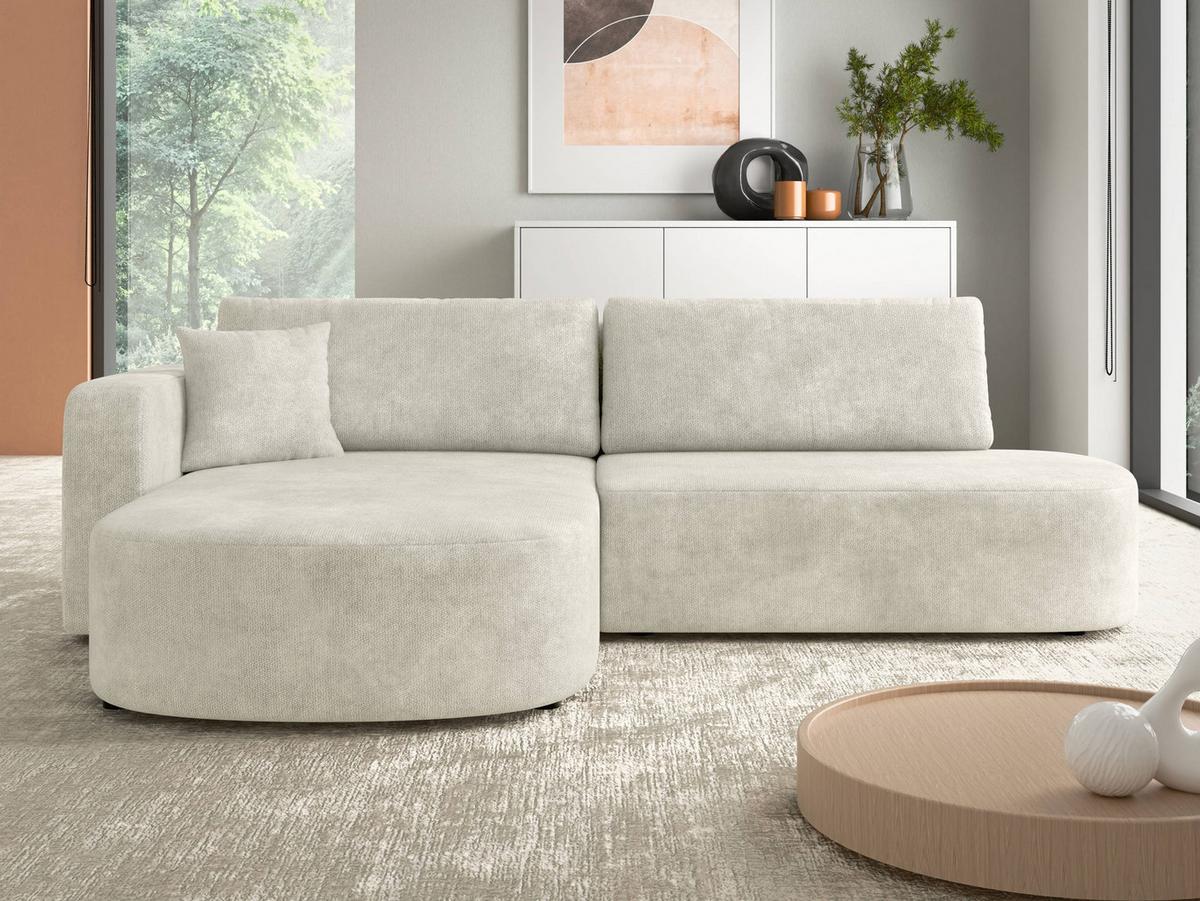 ECKSOFA Zerte, Seite: Links - Beige/Schwarz, Holz/Kunststoff (252/175cm) - MIRJAN24