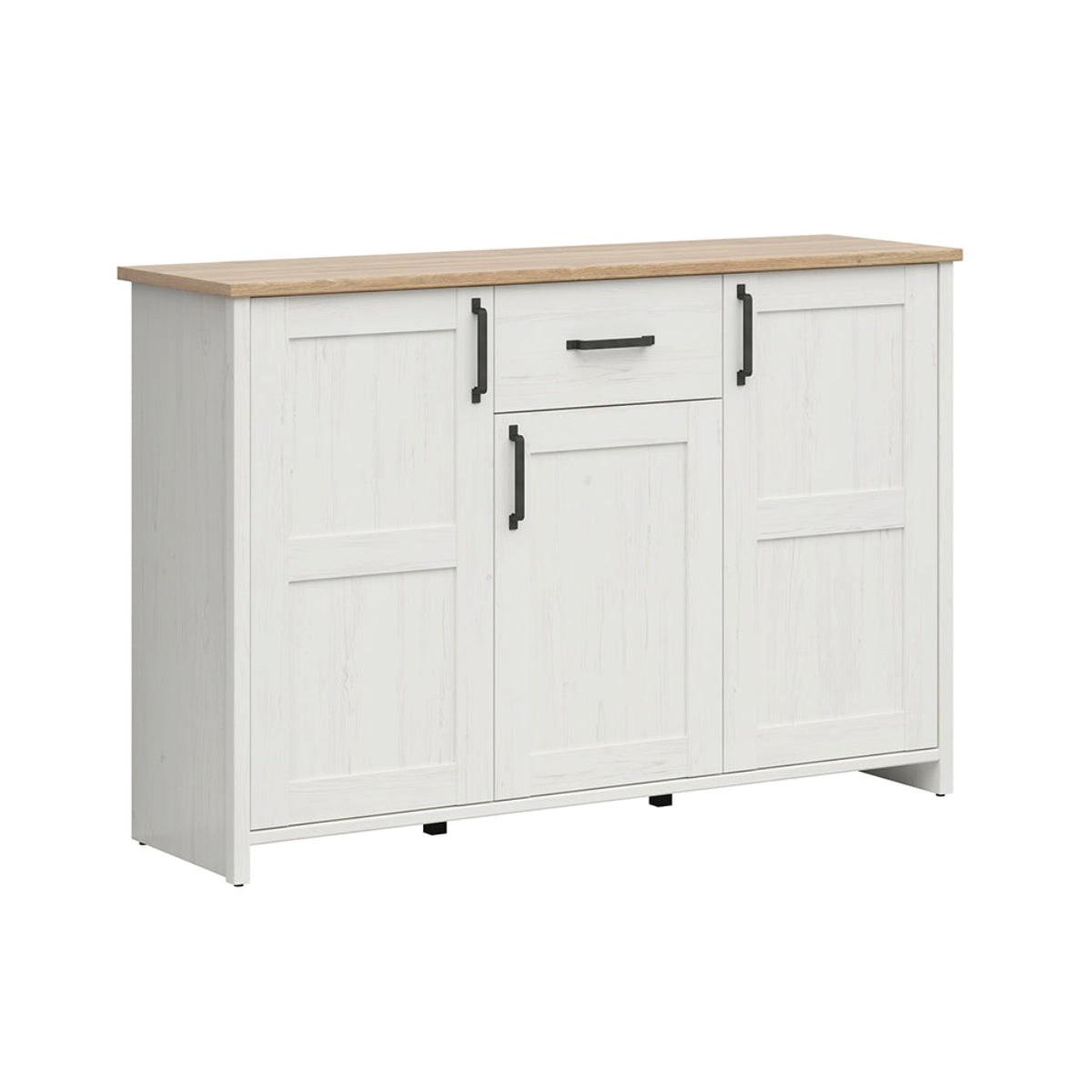 SIDEBOARD Aksel Weiß und Holz - Weiß, Holzwerkstoff (148/99/43cm) - Petits-meubles