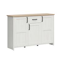 SIDEBOARD Aksel Weiß und Holz - Weiß, Holzwerkstoff (148/99/43cm) - Petits-meubles
