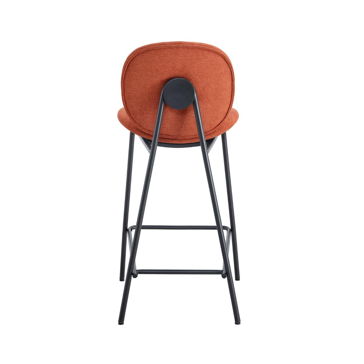 BARHOCKER (Set aus 2) aus Stoff mit schwarzen Metallbeinen - cori 43/54/66 cm - Orange, Textil (54/66/43cm) - Calicosy