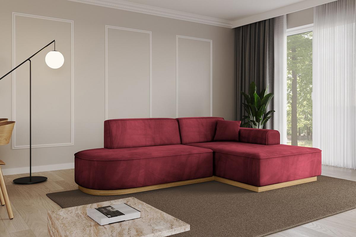 ECKSOFA Ottomane Rechts IREA-L1-v2 - 232x165x80 cm Bordeauxrot - Bordeaux, Holzwerkstoff/Textil (232/165cm) - ALTDECOR