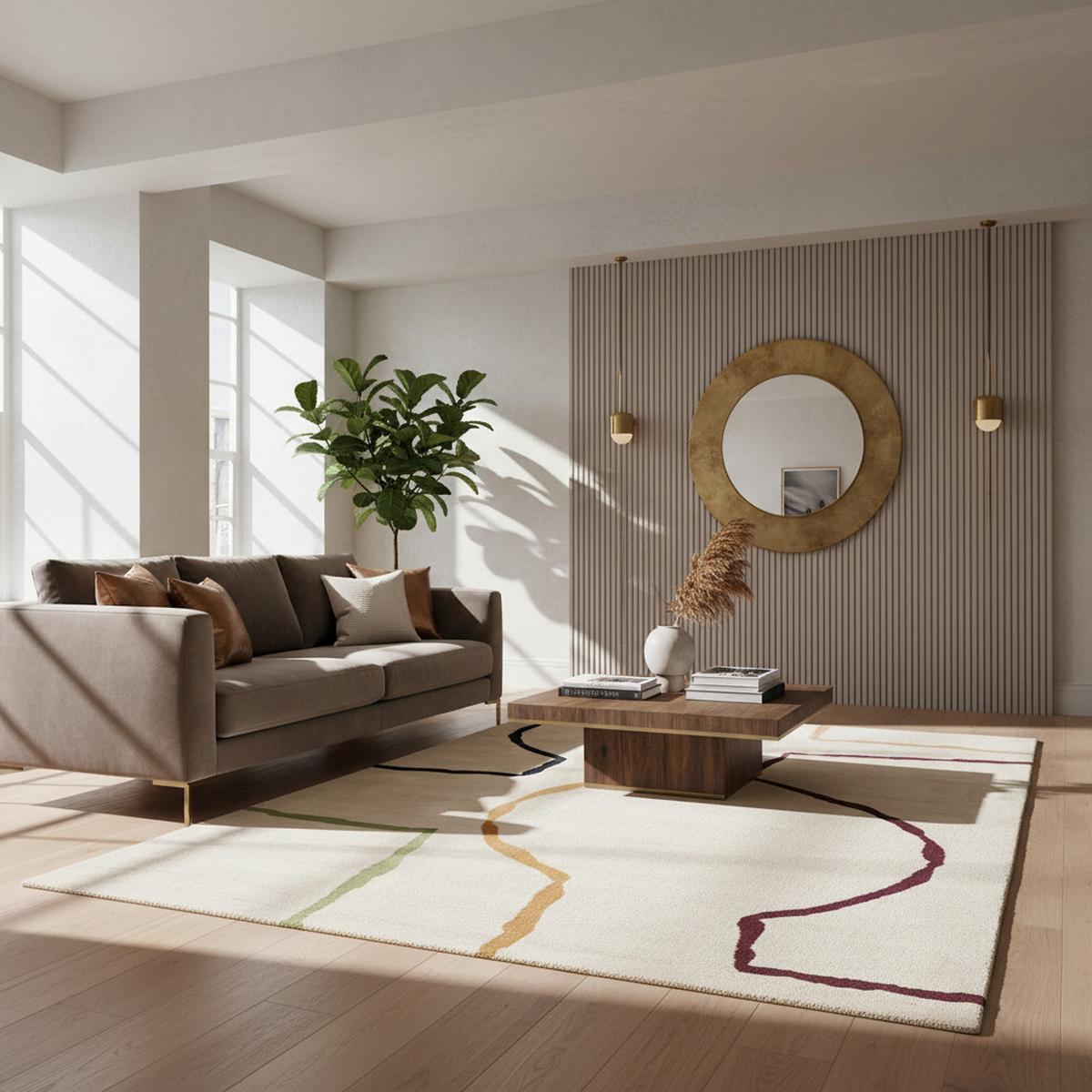 WOLLTEPPICH ELAN-Omont, geometrisch-abstrakt, Beige, 200 x 290 cm - Beige, Textil (200/290cm) - KADIMA DESIGN