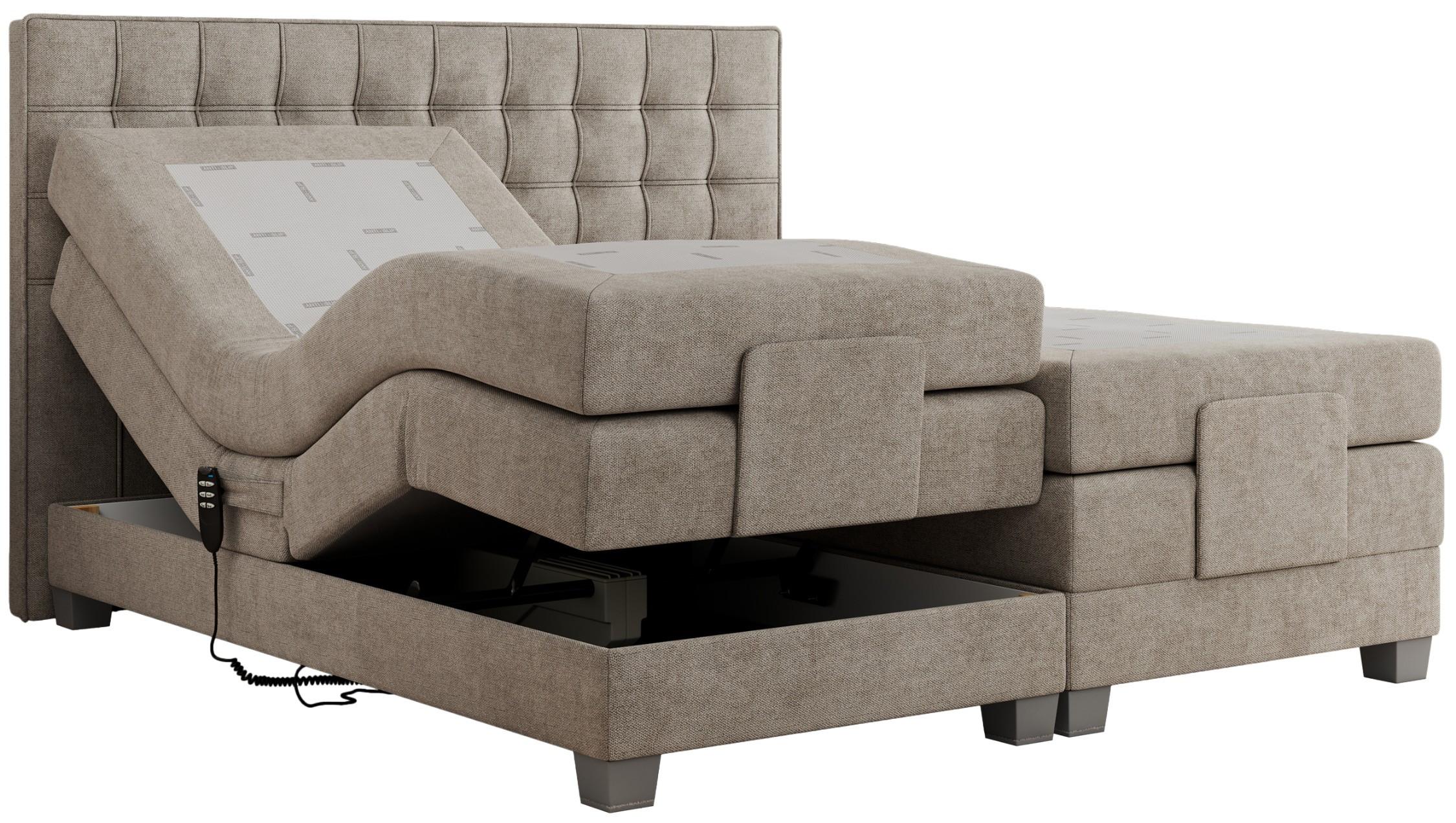 BOXBETT ELEKTRO 140/200 Beige Struktur - H4 - Beige, Holz/Textil (140/200cm) - MKS