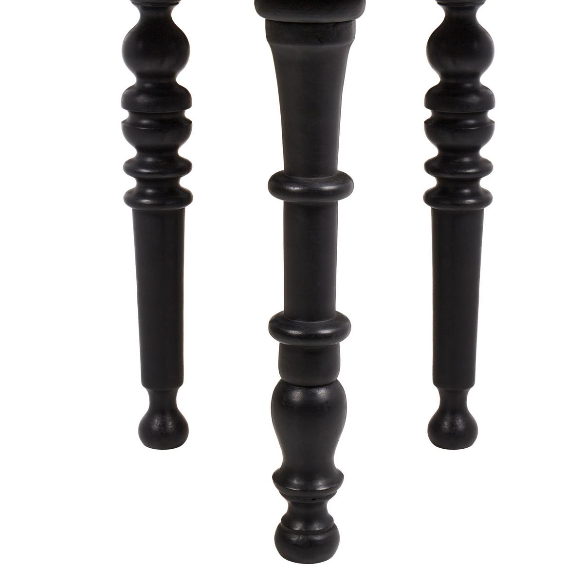BEISTELLTISCH Mangoholz Schwarz Leeton - Schwarz, Holz (52/52/53cm) - Beliani
