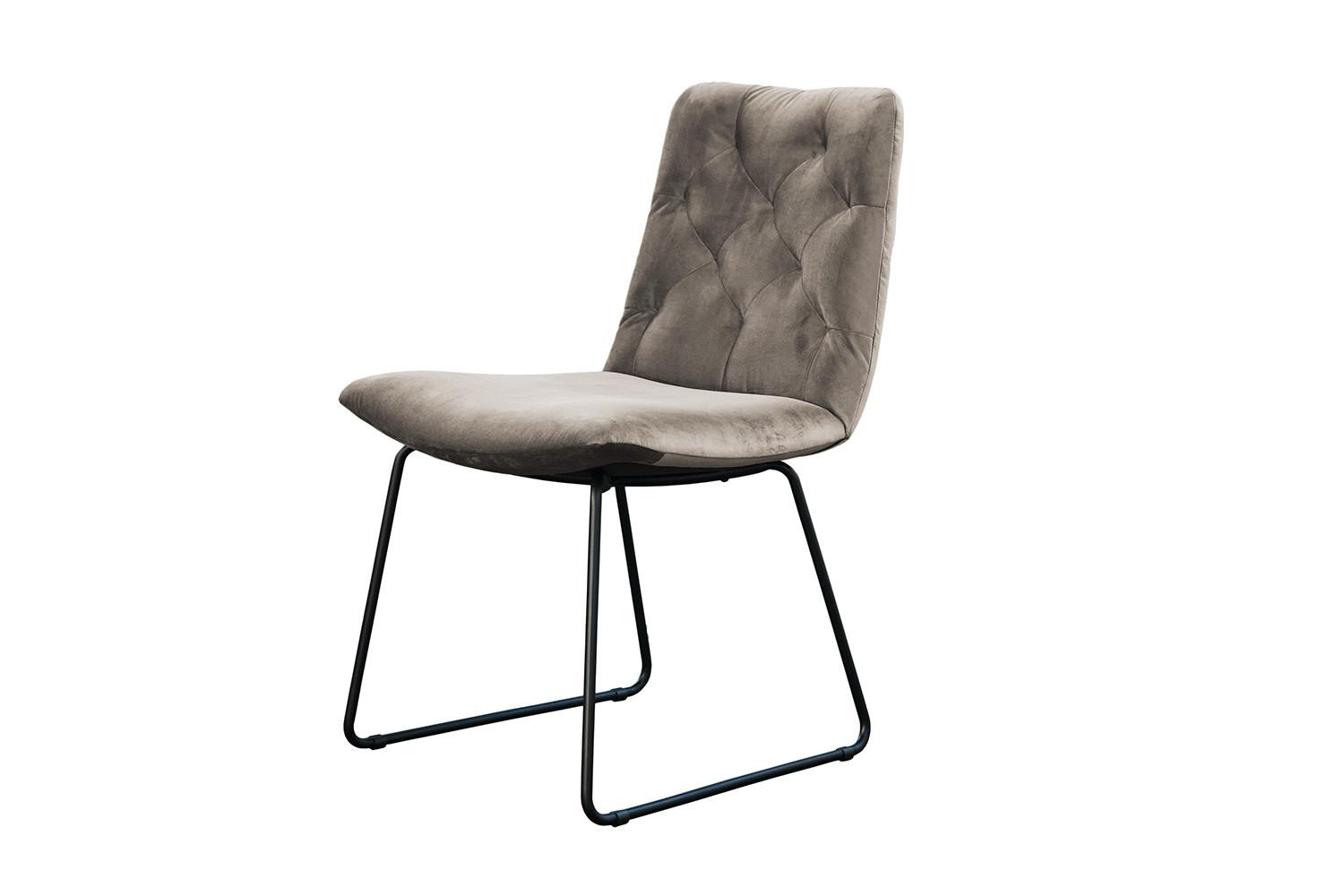STUHL NEW CHARME Grau Velvet (1er-Set) - Hellgrau/Grau, Textil (52/87/66cm) - KAWOLA