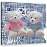WANDBILD zwei teddybären - Grau, Textil (30/30cm) - Feeby