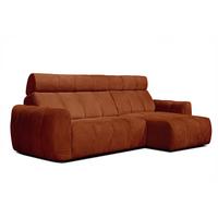 ECKSOFA KIMI 3-Sitzer, ausziehbarer Sitz, verstellbare Kopfstützen, rot - Rot/Schwarz, Holzwerkstoff/Textil (270/160cm) - Wozimo