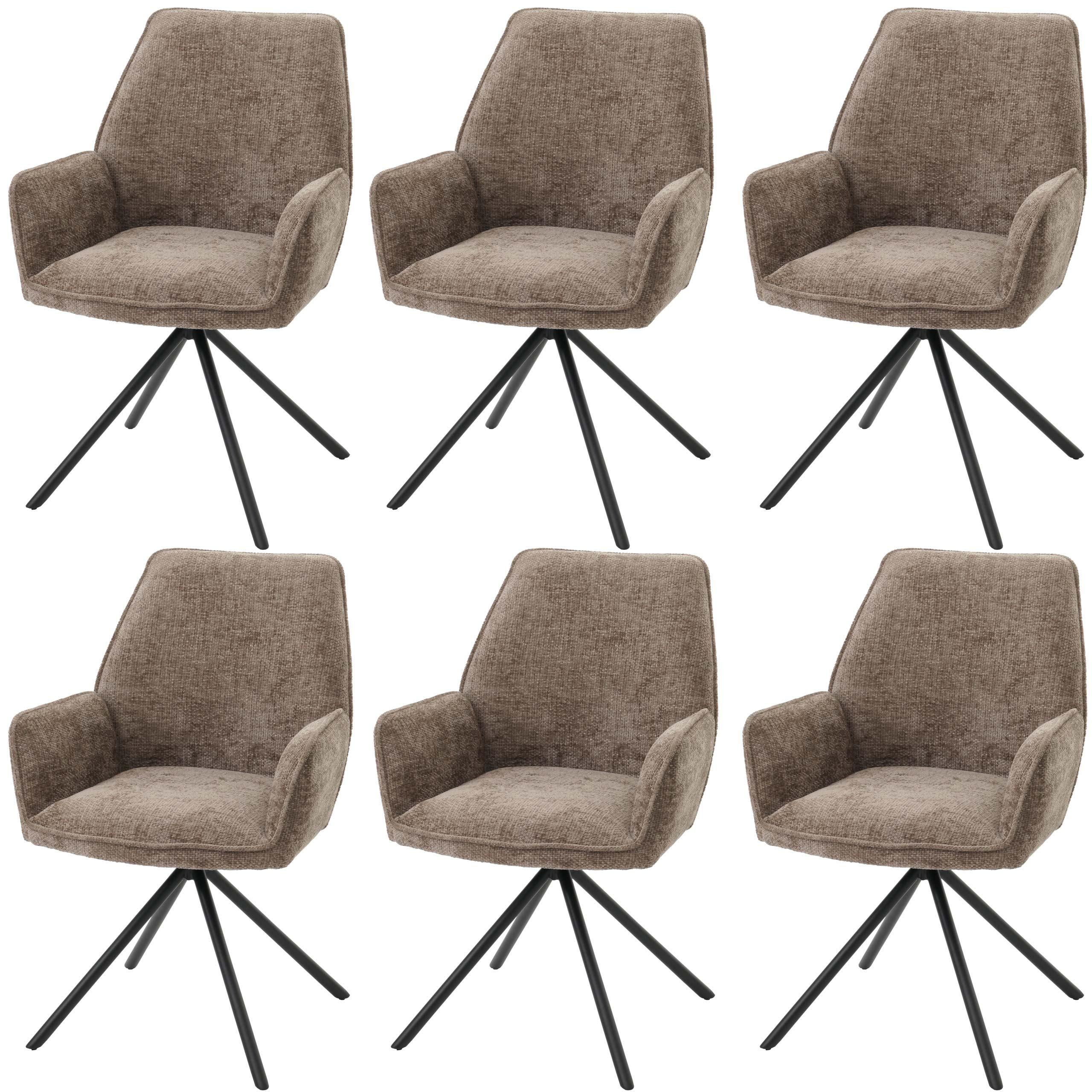 ESSZIMMERSTUHL Braun, Schwarz 6er-Set - Beige/Schwarz, Textil (60/86/60cm) - MCW