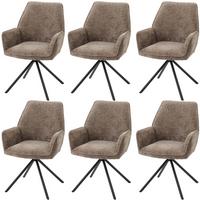 ESSZIMMERSTUHL Braun, Schwarz 6er-Set - Beige/Schwarz, Textil (60/86/60cm) - MCW