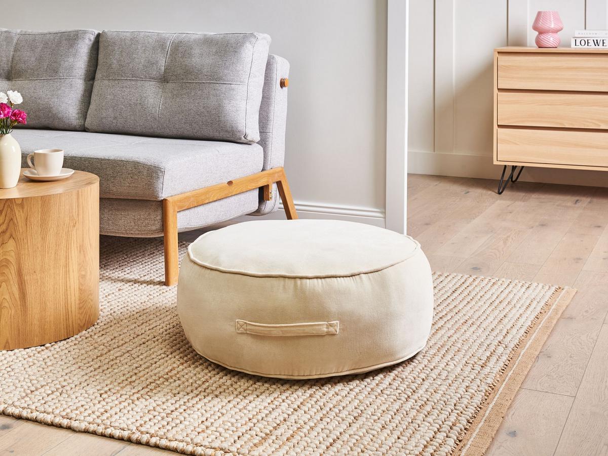 POUF Hellbeige Yulle - Beige, Textil (60/25/60cm) - Beliani