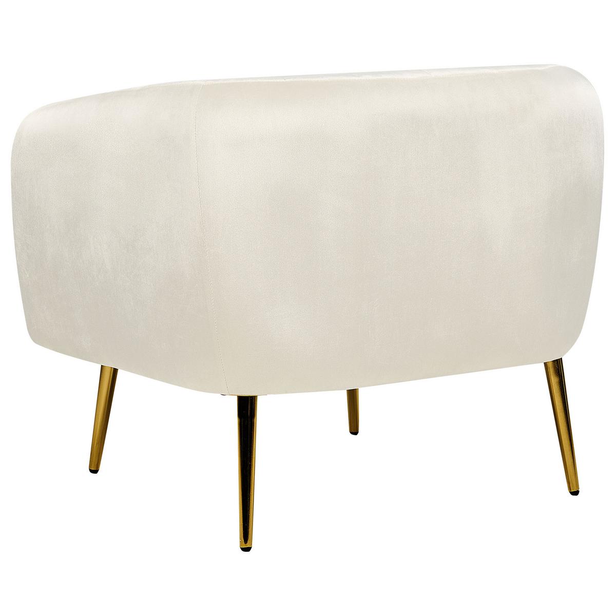 SESSEL Samtstoff Beige Laconia - Beige, Textil/Metall (85/72/62cm) - Beliani