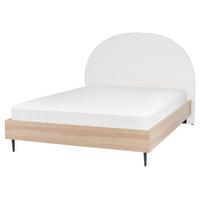 BETT 160/200cm Cremeweiß Millay - Creme, Textil (160/200cm) - Beliani