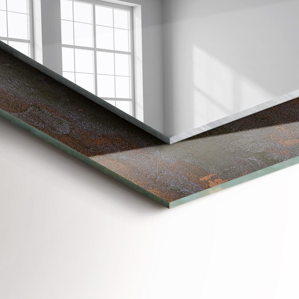 SPIEGEL 60 x 60 cm Rechteckig mit Aufdruck - Rostfarben, Glas (60/60/0.4cm) - TULUP