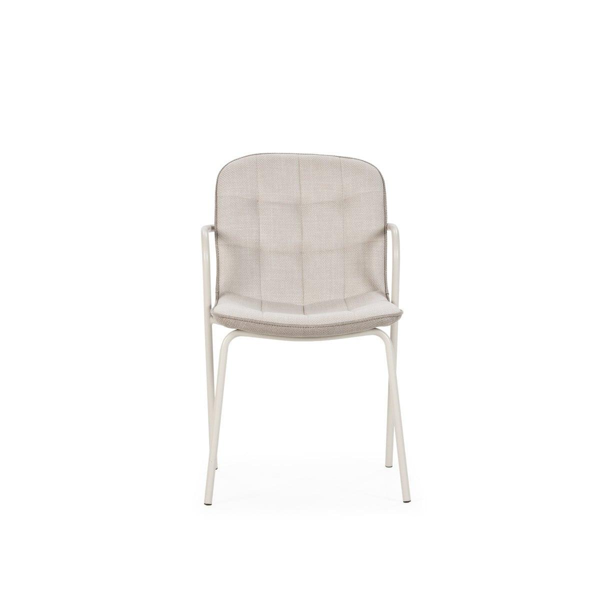 STÜHLE 4er-Set aus Stoff mit Metallbeinen 59/46/51 cm - Beige, Textil (59/46/75cm) - Calicosy