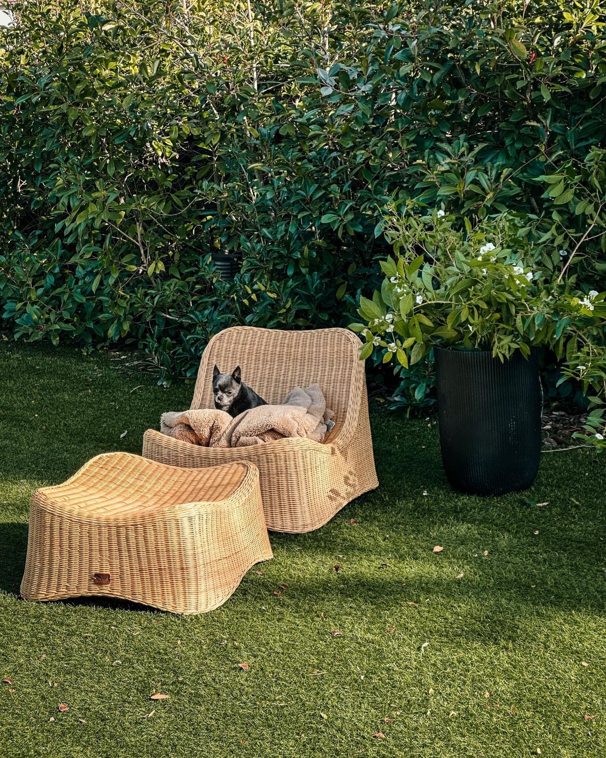 GARTENSESSEL Naturfarben Aigani - Beige/Naturfarben, Naturmaterialen (62/56/70cm) - Beliani