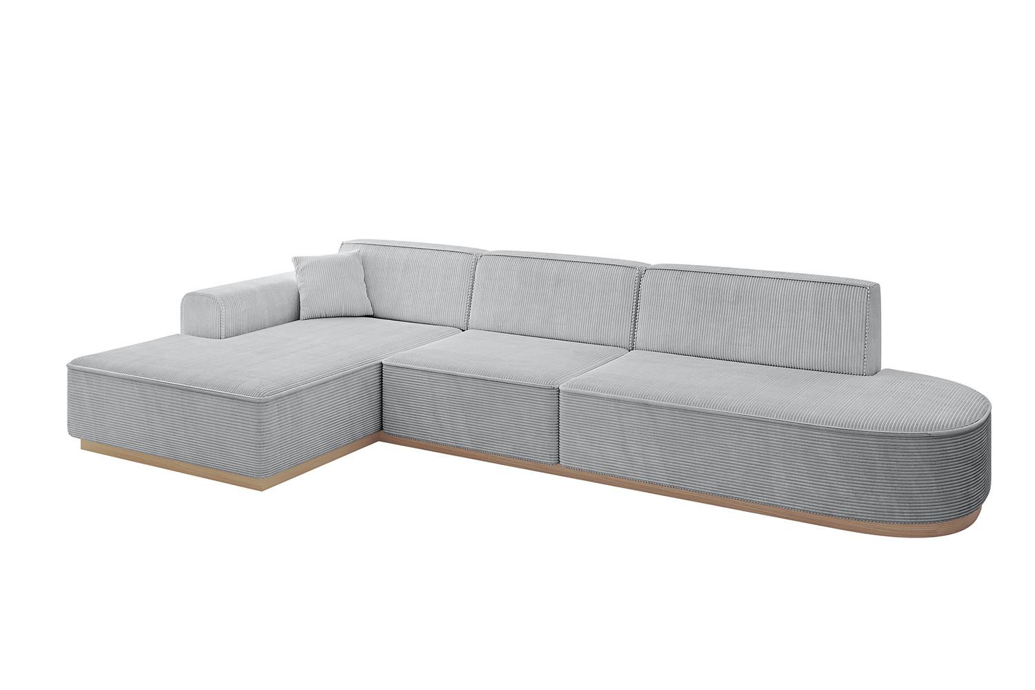 ECKSOFA Ottomane Links IREA-L2 - 327x165x80 cm Grau - Grau, Holzwerkstoff/Textil (327/165cm) - ALTDECOR