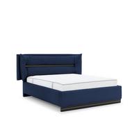 POLSTERBETT Hamilton Magic Velvet Set.1 - Dunkelblau, Holzwerkstoff/Textil (160/200cm) - Fun Möbel