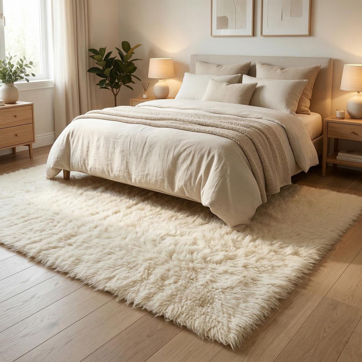 NATUR TEPPICH FLOKATI COMFORT - Creme, Textil (190/290cm) - Pergamon