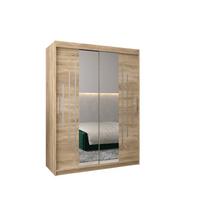 SCHWEBETÜRENSCHRANK 200/150/62 2-türig - Silberfarben/Sonoma Eiche, Holz/Kunststoff (150/200/62cm) - Abiks Möbel