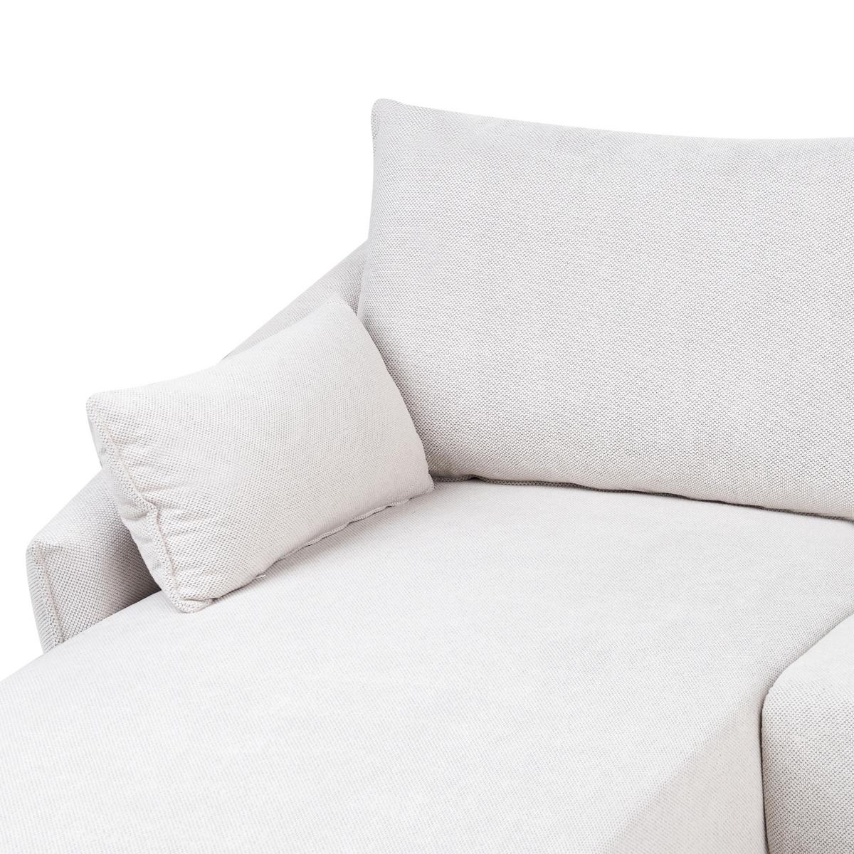 ECKSOFA 3-Sitzer Stoff Cremeweiß rechtsseitig Varde - Creme, Textil (245/162cm) - Beliani
