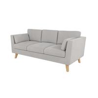 3-SITZER-SOFA Mario Silber Microfaser - Hellbraun/Silberfarben, Holz/Buchenholz (206/90/89cm) - S-Style Möbel