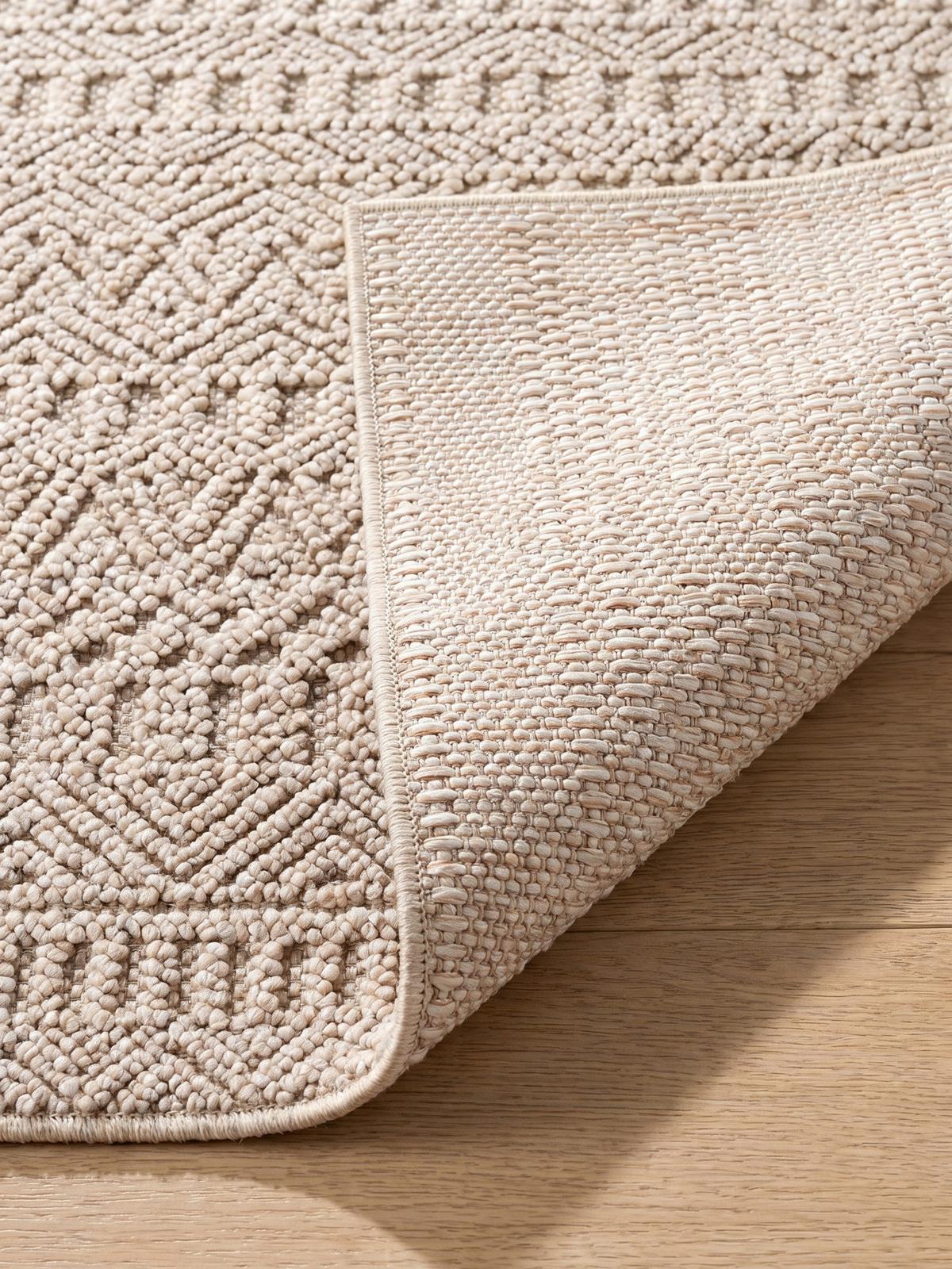 TEPPICH Flachgewebe LANGAU in Beige, mit Ethno-Streifen, 160 x 230 cm - Beige, Textil (160/230cm) - KADIMA DESIGN