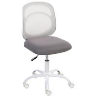 SCHREIBTISCHSTUHL Stoff Grau Blissful - Grau, Textil (52/84/52cm) - Beliani