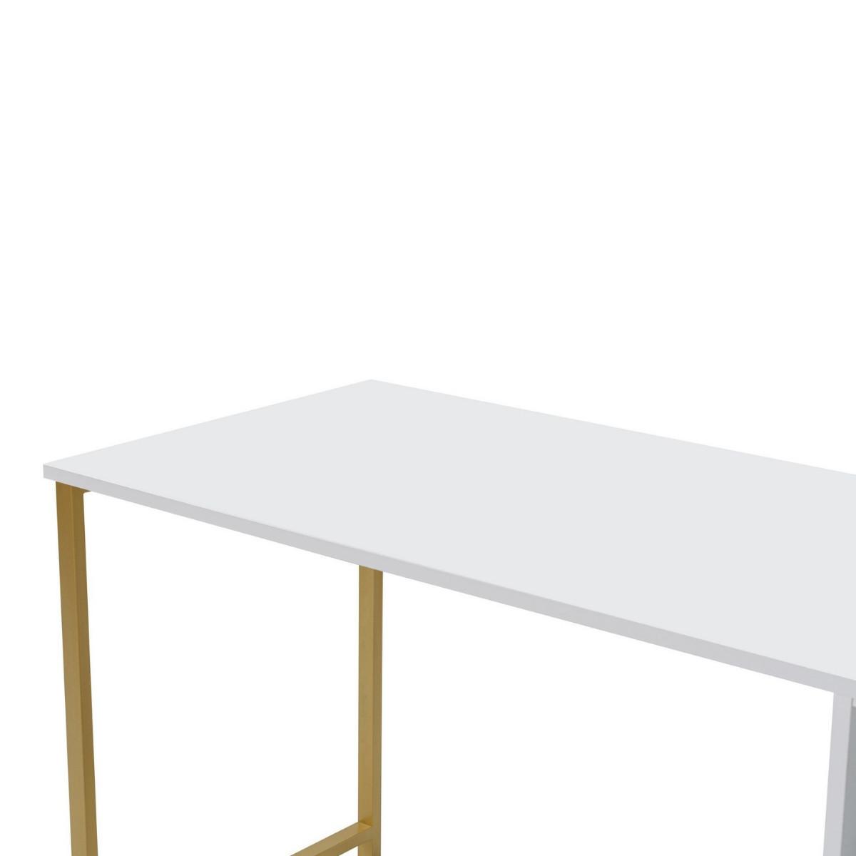 DOPPELSCHREIBTISCH - twin 240/60/74 cm - Goldfarben/Weiß, Holzwerkstoff (71/60/74cm) - Calicosy