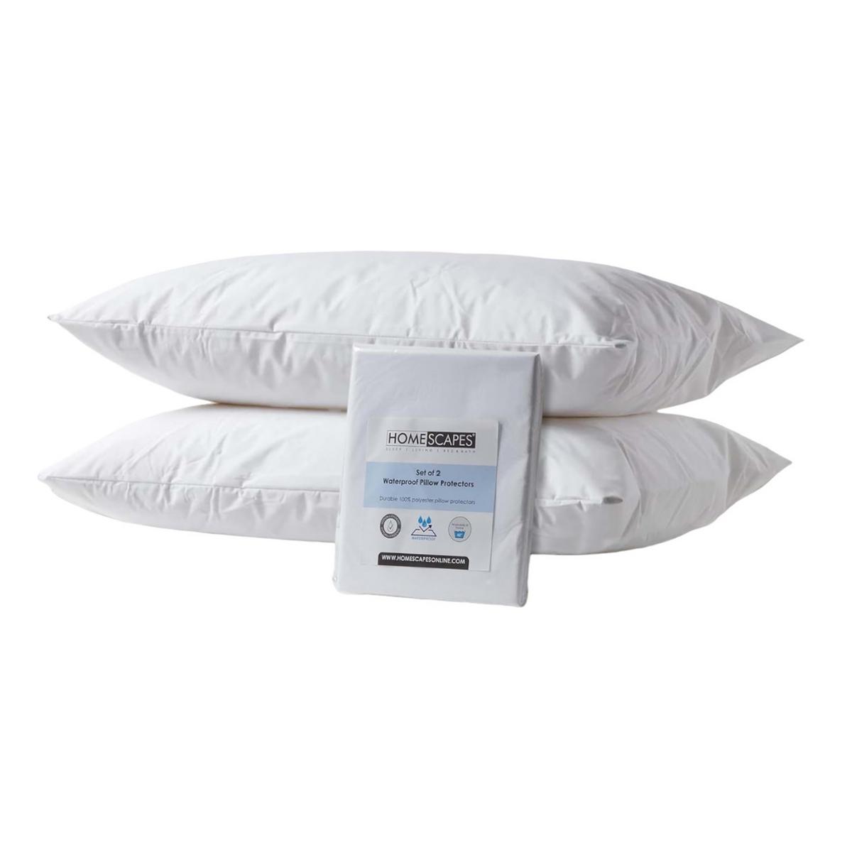 KISSENSCHONER wasserdicht 48/74 cm, 2er-Set mit Reißverschluss - Weiß, Textil (48/74cm) - Homescapes
