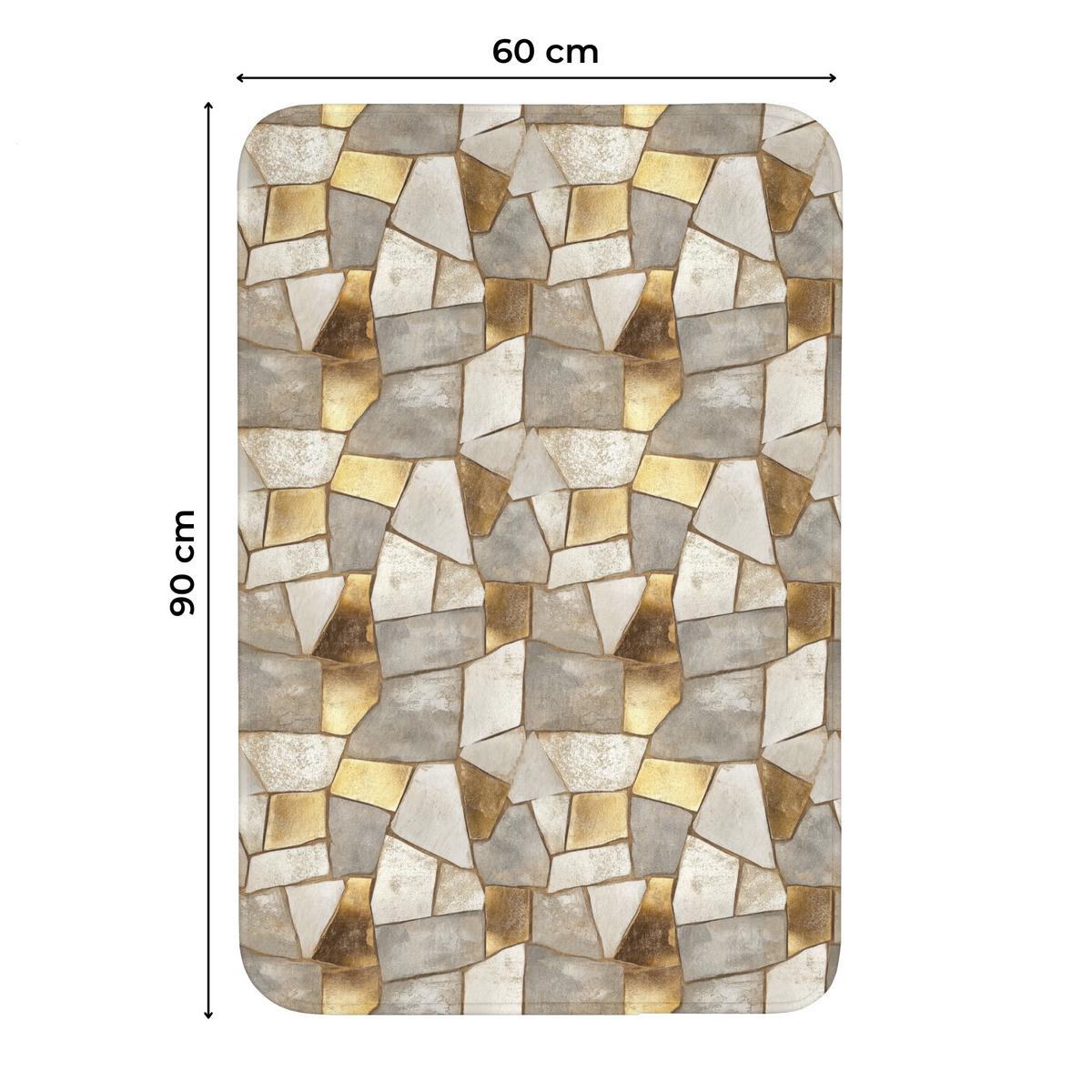 WC-VORLEGER Mosaik - Marmor - Gold Toilettenvorleger 60x90 cm - Champagner, Textil (60/1cm) - OnlyWow