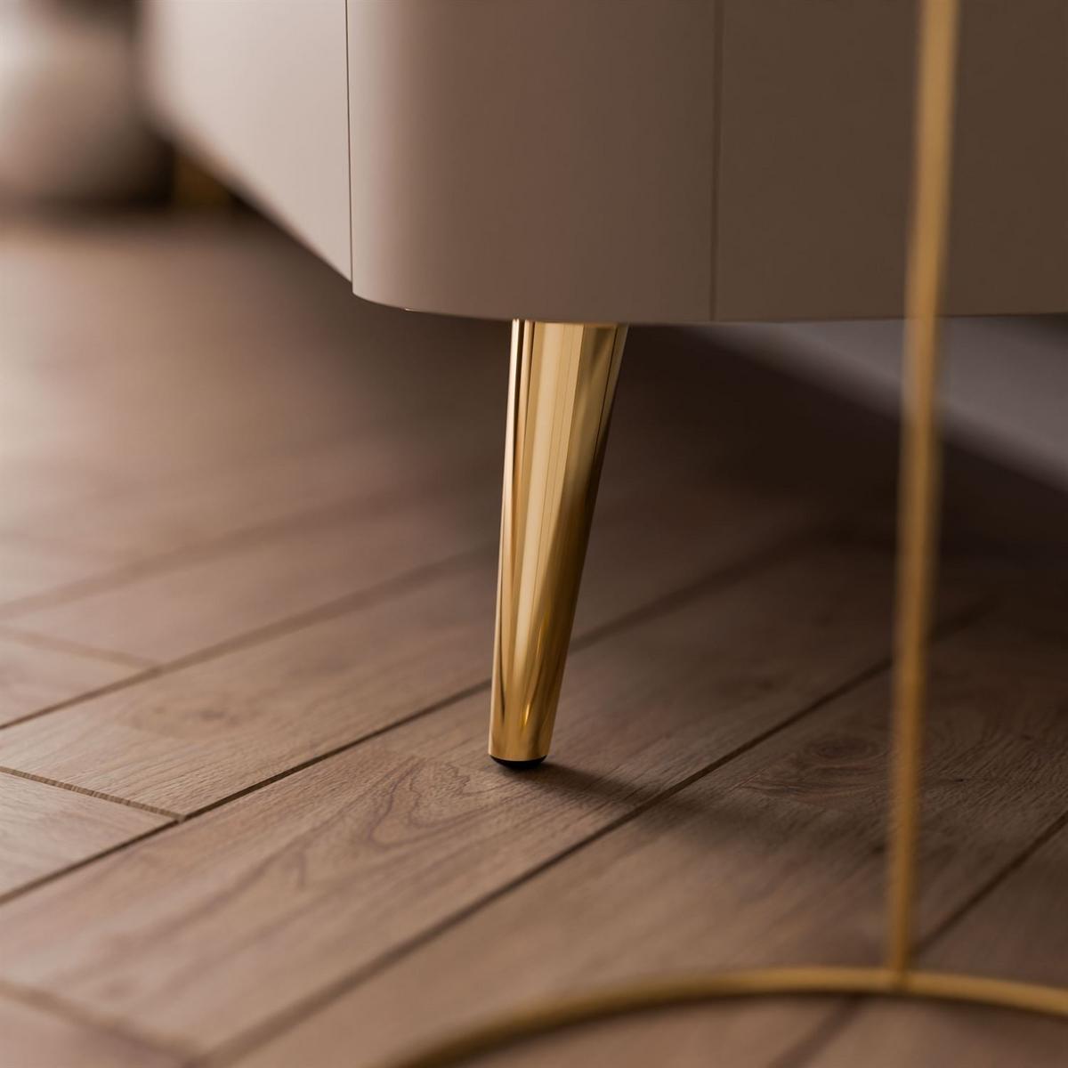 TV-SCHRANK CELESTE PUSH OPEN mit Beleuchtung auf Schräge goldene Füßen - Kaschmir, Holzwerkstoff (200/46.5/40cm) - Lookway