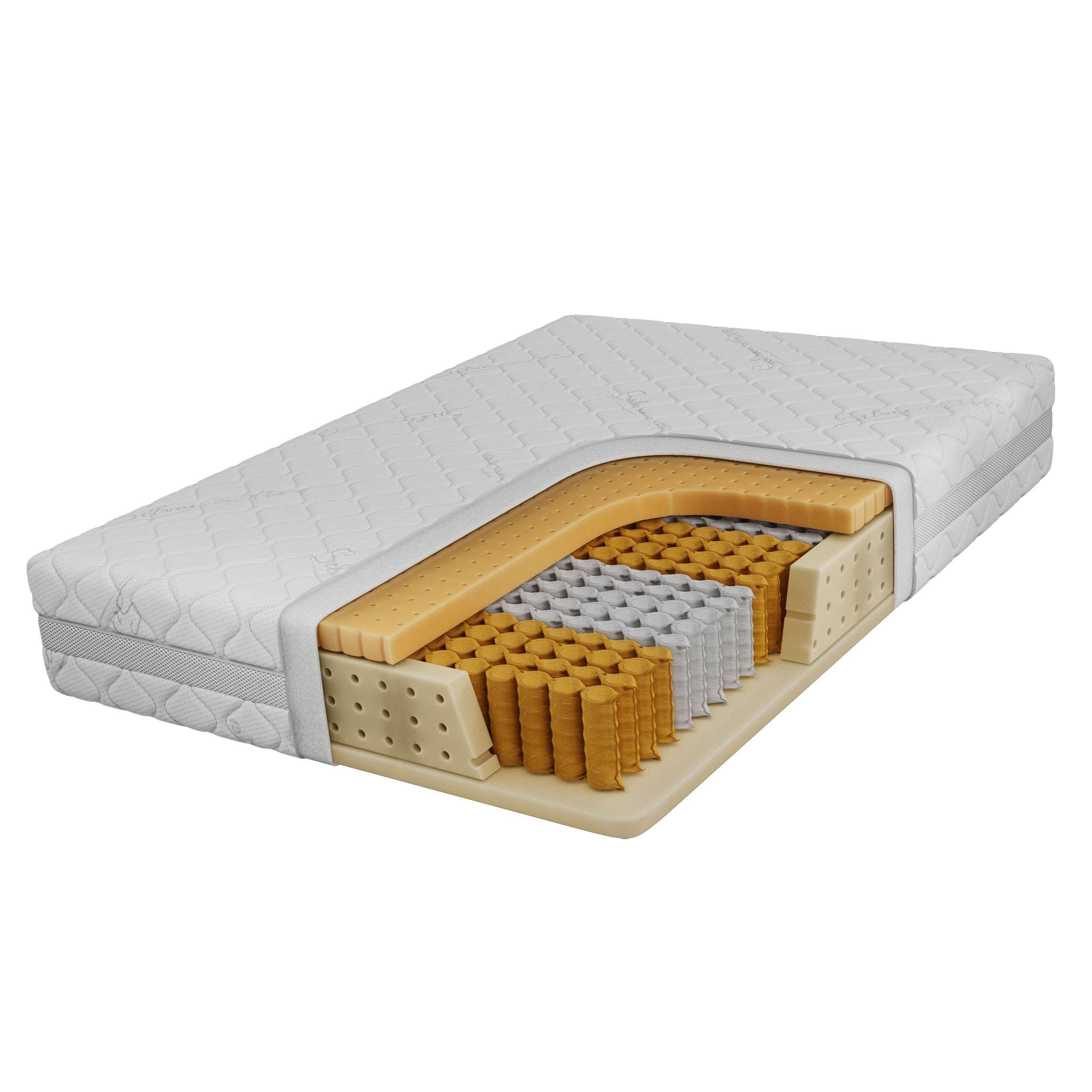 TASCHENMATRATZE TENE - 90/200 - H3 - Sivo - Weiß, Textil (90/200cm) - MKS