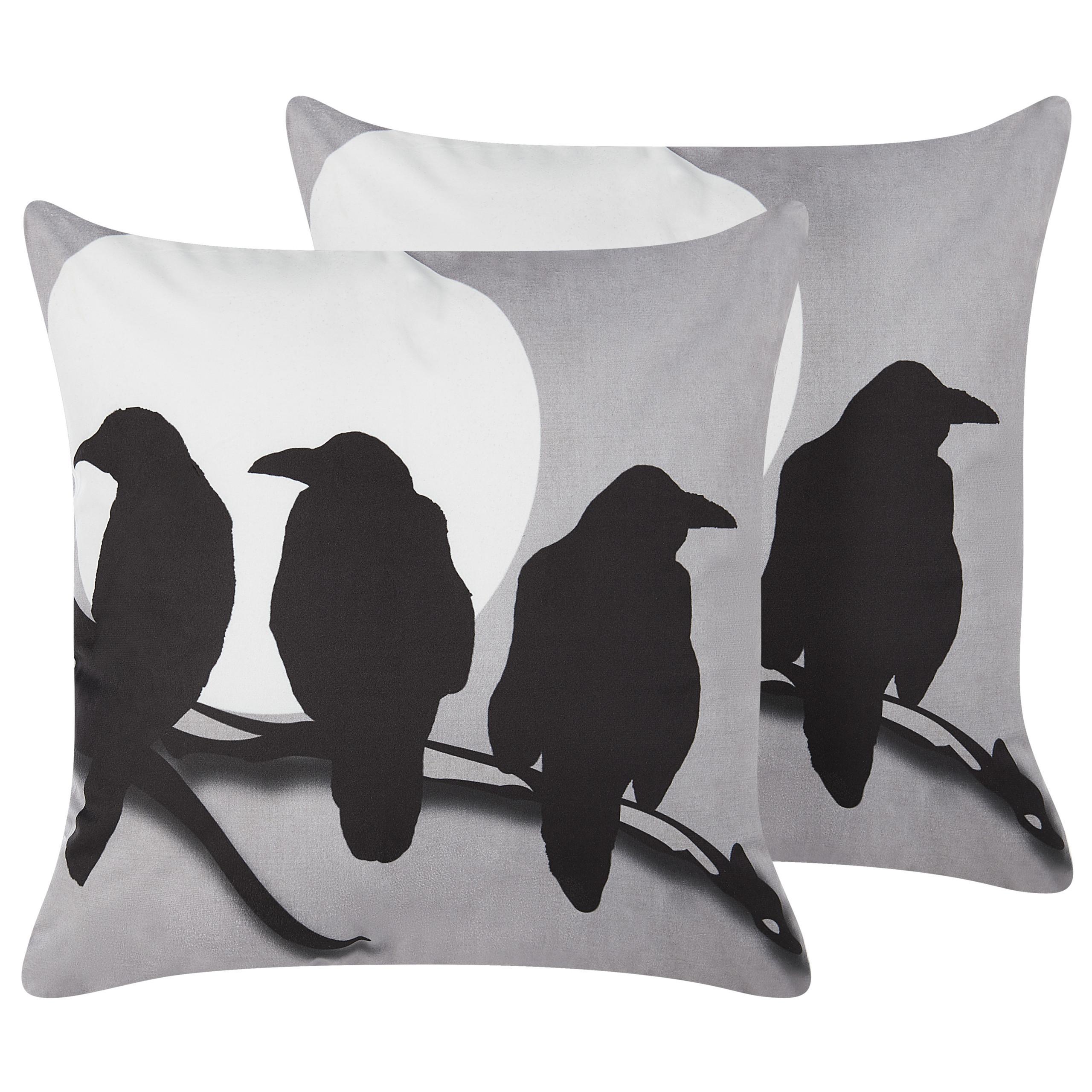 DEKOKISSEN 2er-Set Grau 45/45 cm Oradea - Grau, Textil (45/45cm) - Beliani