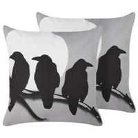 DEKOKISSEN 2er-Set Grau 45/45 cm Oradea - Grau, Textil (45/45cm) - Beliani