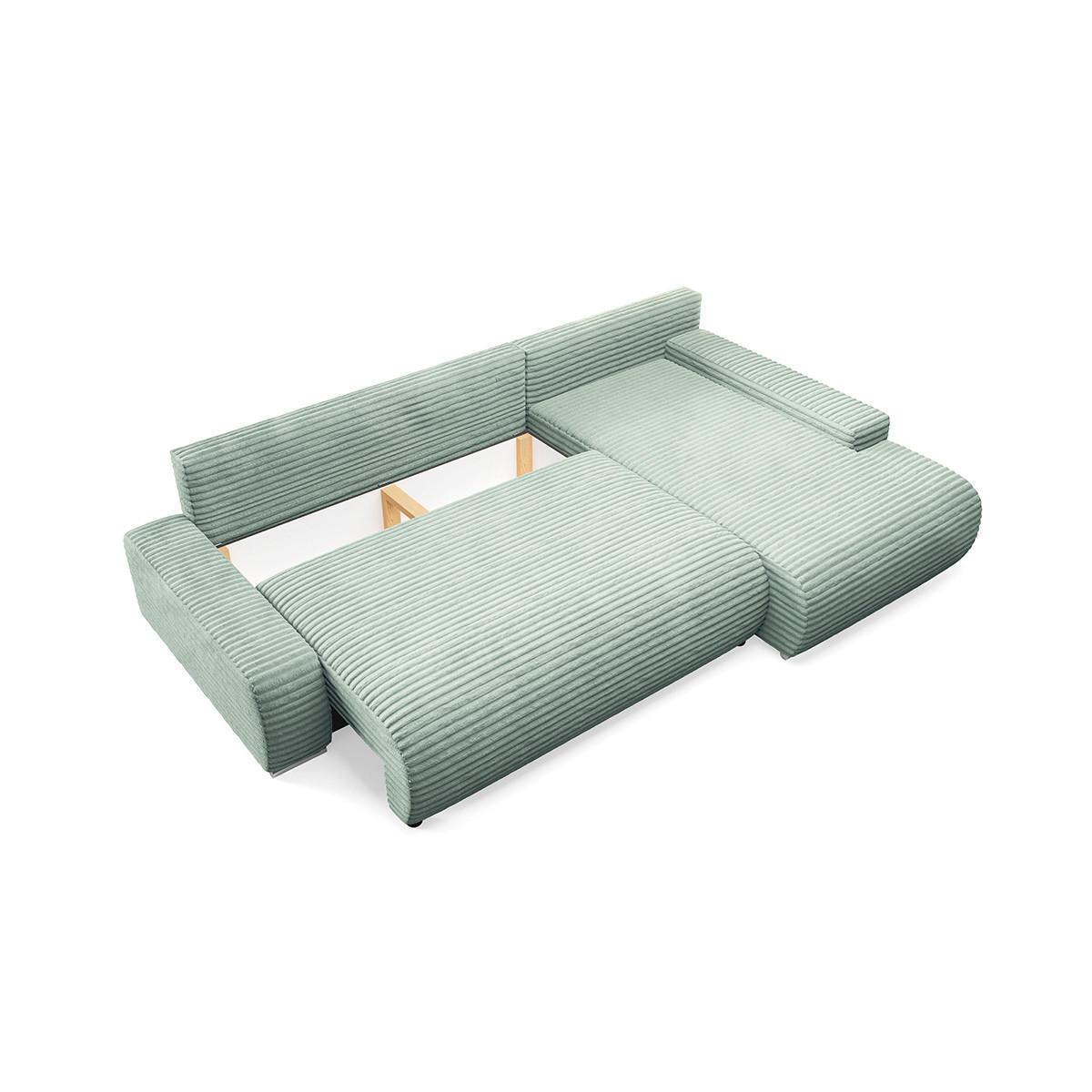 ECKSOFA Ivana 3 Sitzplätze Hellgrün - Grün, Holz (265/172cm) - Petits-meubles