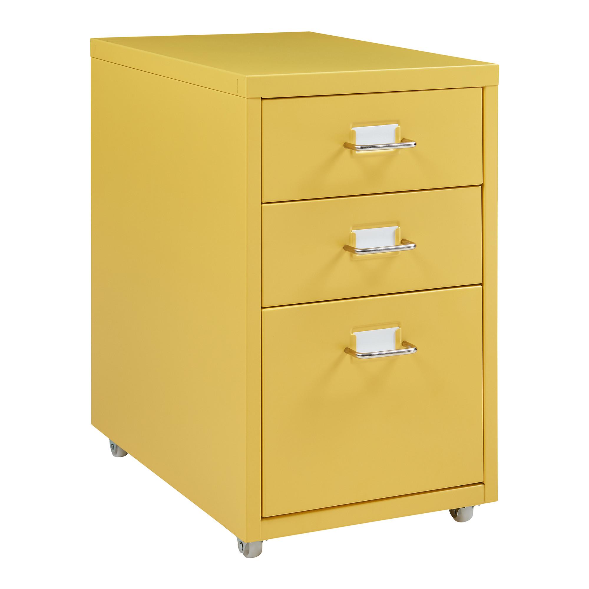 ROLLCONTAINER Kökar - Gelb, Metall (28/48/41cm) - [en.casa]