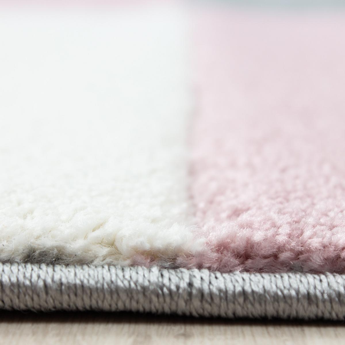 KURZFLORTEPPICH LATEMAR, kariert, Rosa, 120 x 170 cm - Rosa, Textil (170/120cm) - KADIMA DESIGN