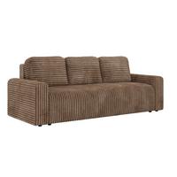 3-SITZER-SOFA NESSARO - Braun Cord - Schwarz/Braun, Kunststoff/Textil (243/92/90cm) - MKS