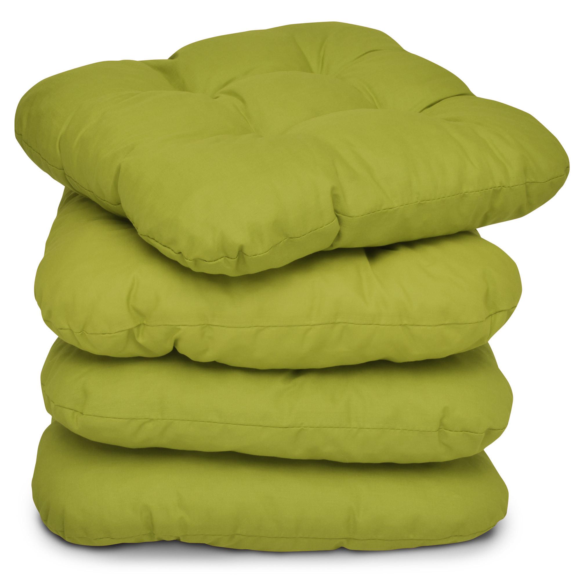 STUHLKISSEN Lisa 40/40/8 cm Apfelgrün 4tlg - Hellgrün, Textil (40/40cm) - Beautissu 