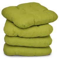 STUHLKISSEN Lisa 40/40/8 cm Apfelgrün 4tlg - Hellgrün, Textil (40/40cm) - Beautissu 