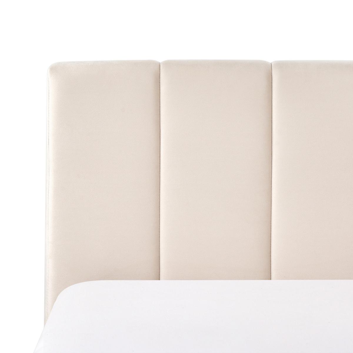 BETT mit Stauraum 140/200 cm Samtstoff Hellbeige Dreux - Beige, Textil (140/200cm) - Beliani