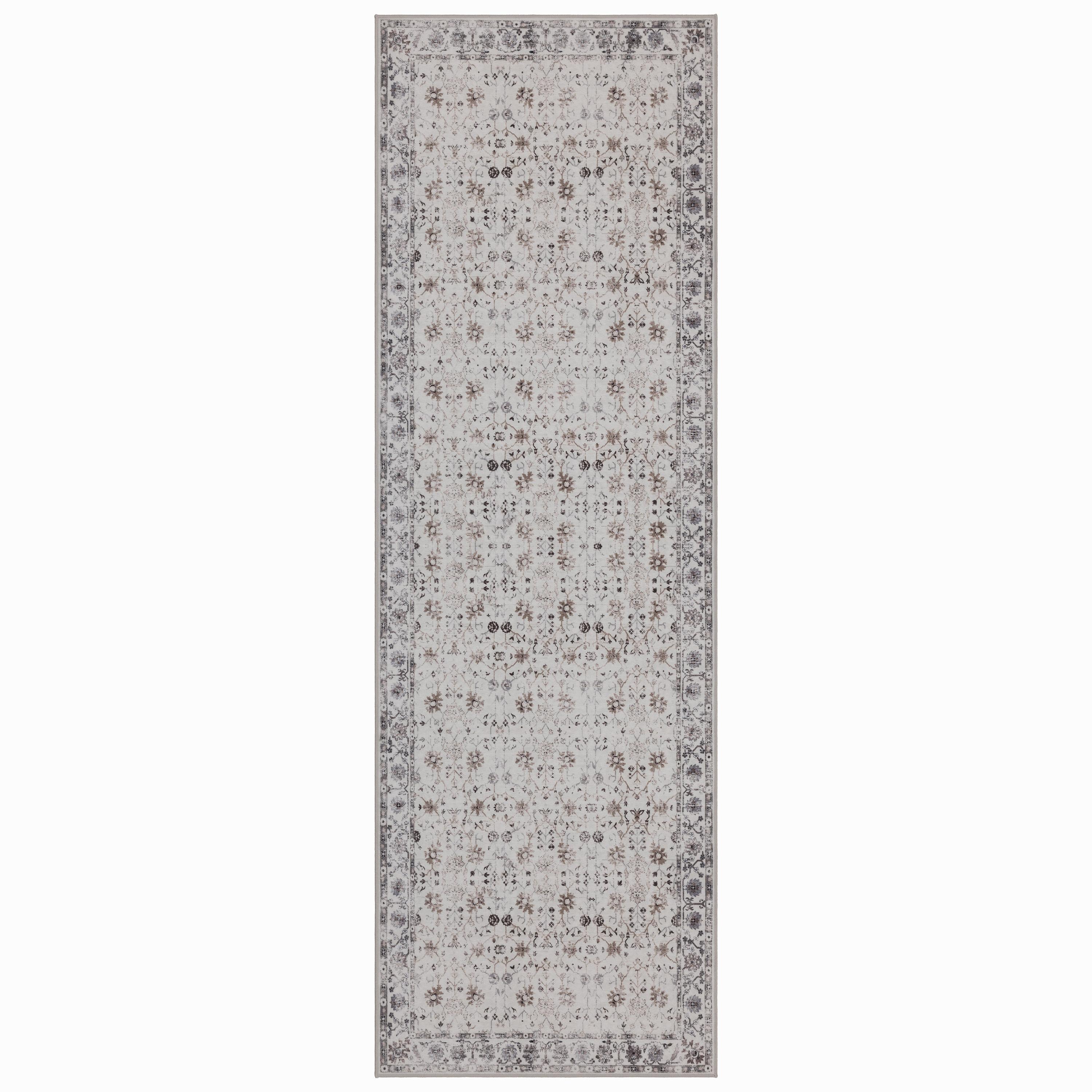 LÄUFER waschbar, mit floralen Ornamenten, VERNANTE in Creme, 80 x 250 cm - Beige, Textil (80/250cm) - KADIMA DESIGN