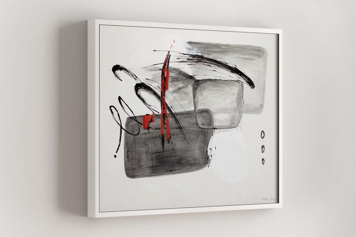 ACRYLBILD HANDGEMALT 100/75 cm - Grau, Holz/Textil (100/75cm) - KUNSTLOFT