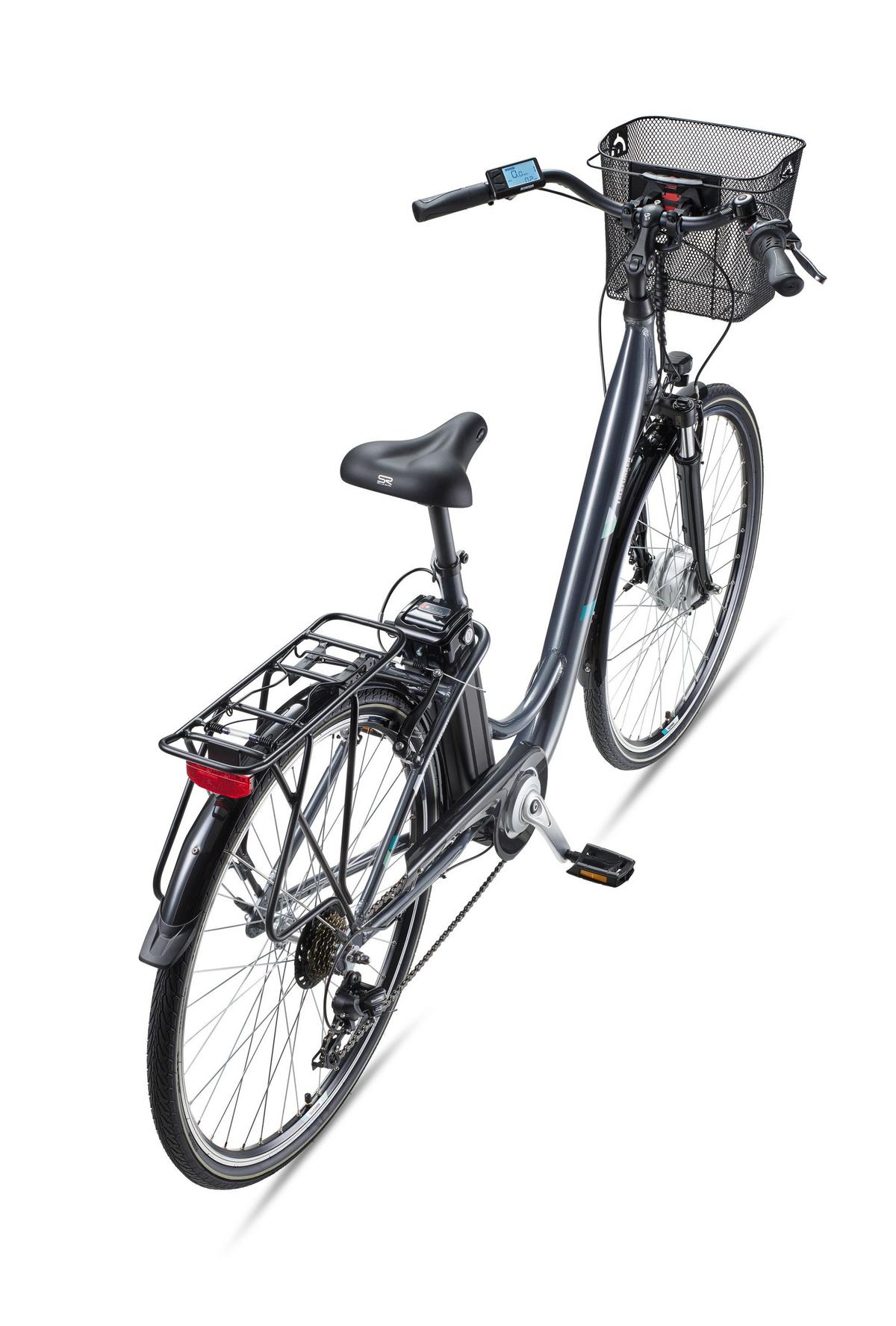 E-BIKE Cityrad Multitalent RC822 Für Damen u. Herren 374,4 Wh Frontmotor 7-Gang-Kettenschaltung 28 Zoll - Anthrazit, Metall (114.5cm) - Telefunken