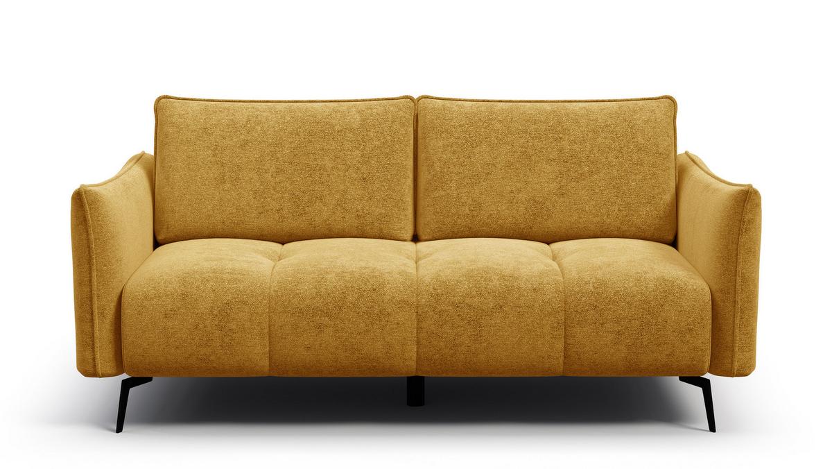 SOFA AERA 2,5-Sitzer, gelb - Gelb/Schwarz, Holz/Textil (187/89/96cm) - Wozimo