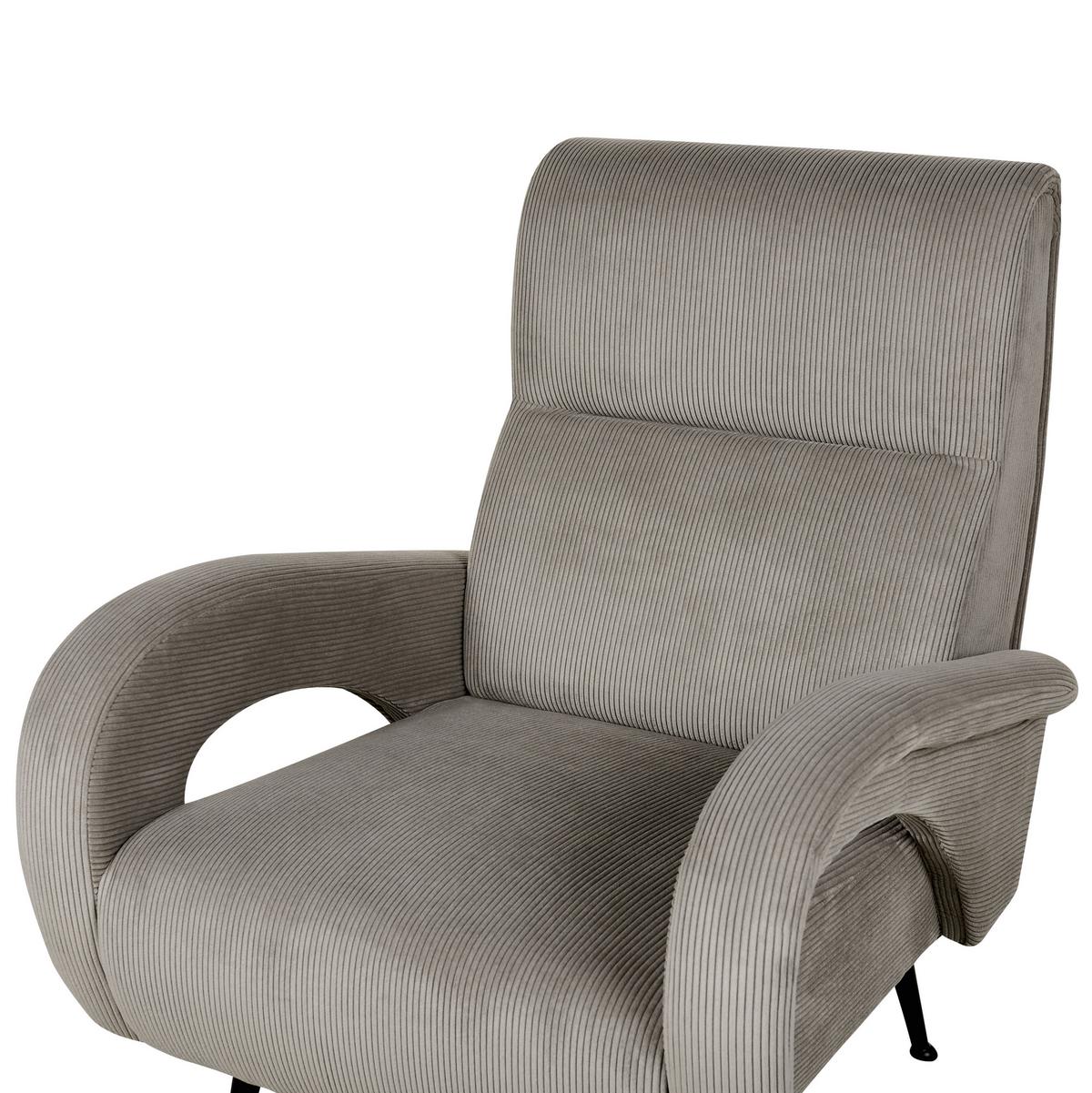 SESSEL Cord grau Svalov - Grau, Textil (77/93/75cm) - Beliani