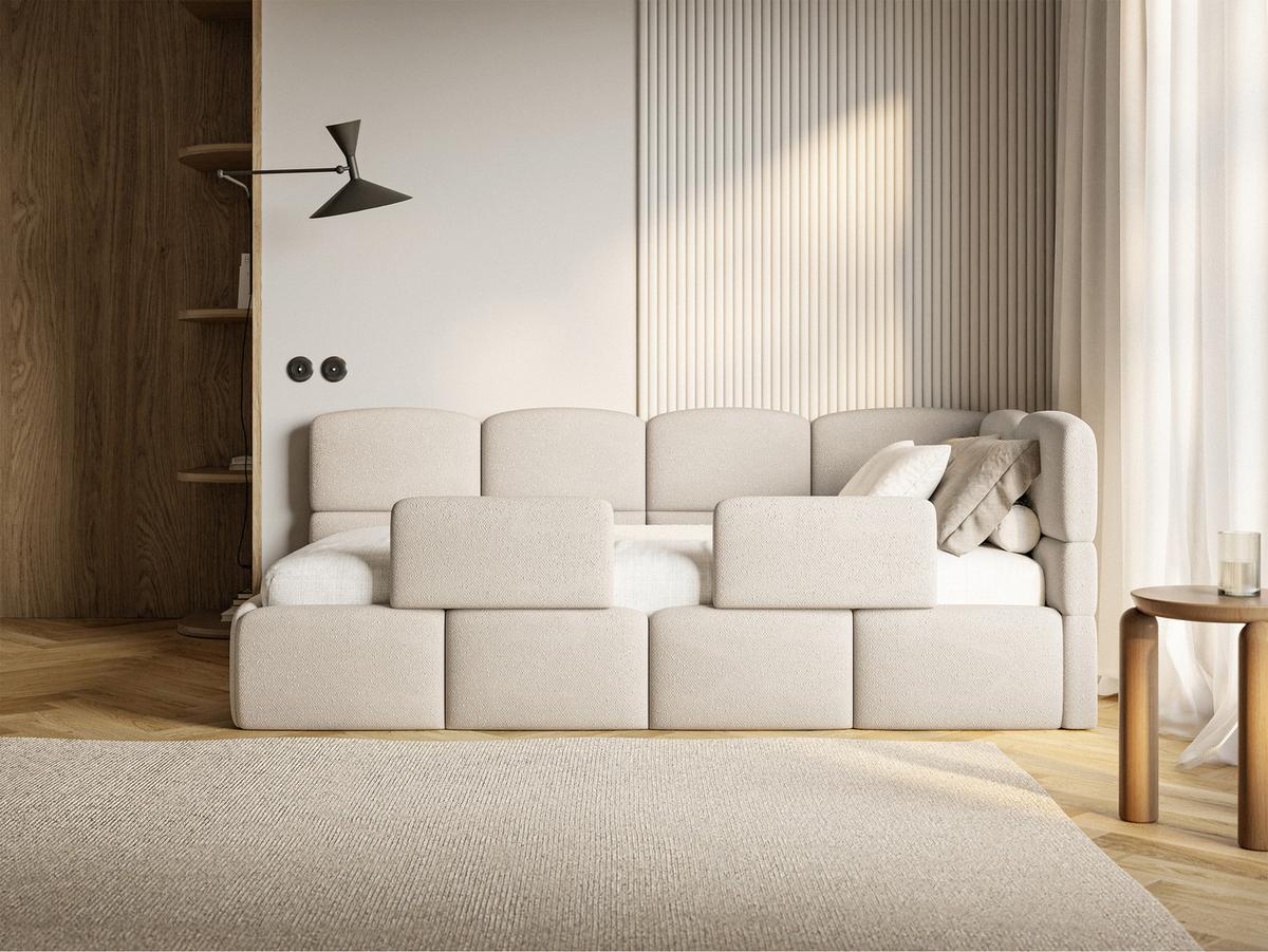 KINDERBETT Cloudy Cremeweiß 120 x 200 cm - Creme/Schwarz, Kunststoff/Textil (120/200cm) - Selsey