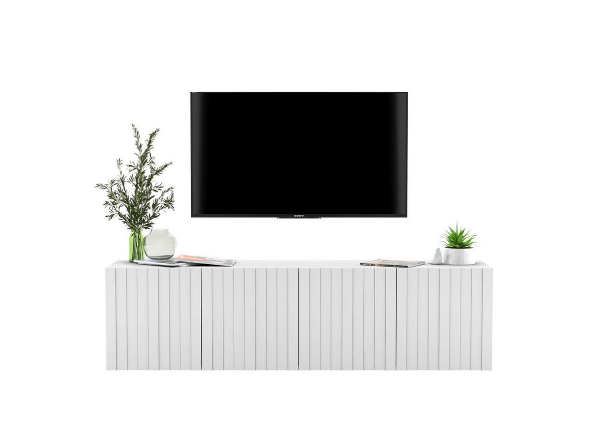 TV-SCHRANK Elpis Weiß Matt Glamour 150 cm - Weiß, Holzwerkstoff (150/37.5/36.5cm) - Meble Lindner