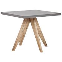 GARTENTISCH Faserzement grau 90/90 cm Olbia - Hellbraun/Grau, Stein (90/90/76cm) - Beliani